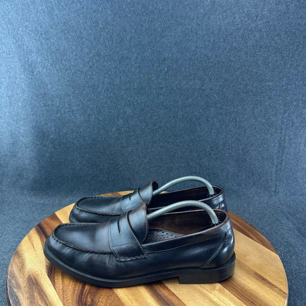 G.H. Bass Theo Mens Dark Brown Leather Penny Loafers Brazil Size 10M RM35